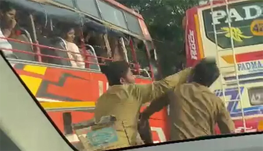 Bus conductors clash